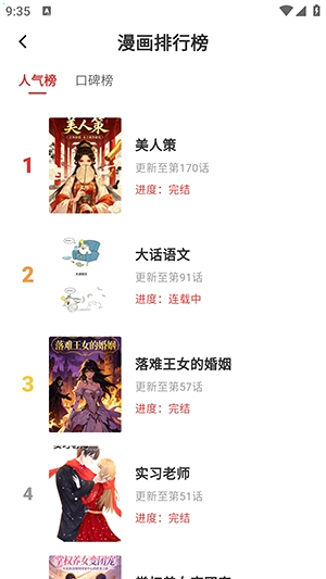 亲亲漫画排行榜的人气榜与口碑榜